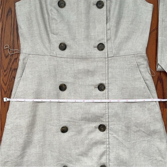 JCrew Double Breasted Linen Blend Sleeveless Sheath Dress Size 6 Petite - Picture 5 of 7